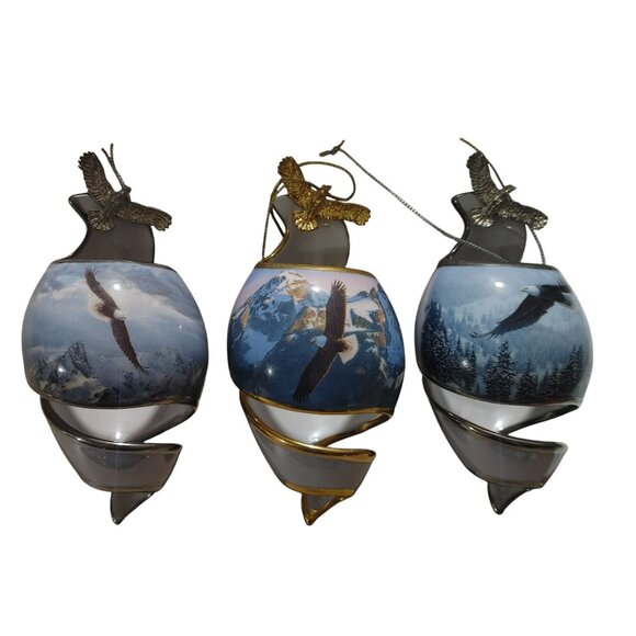 Eagle Ornaments Bradford Editions Heirloom Porcelain Certificate Of Authenticity - Picture 2 of 11